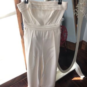 White strapless jumpsuit